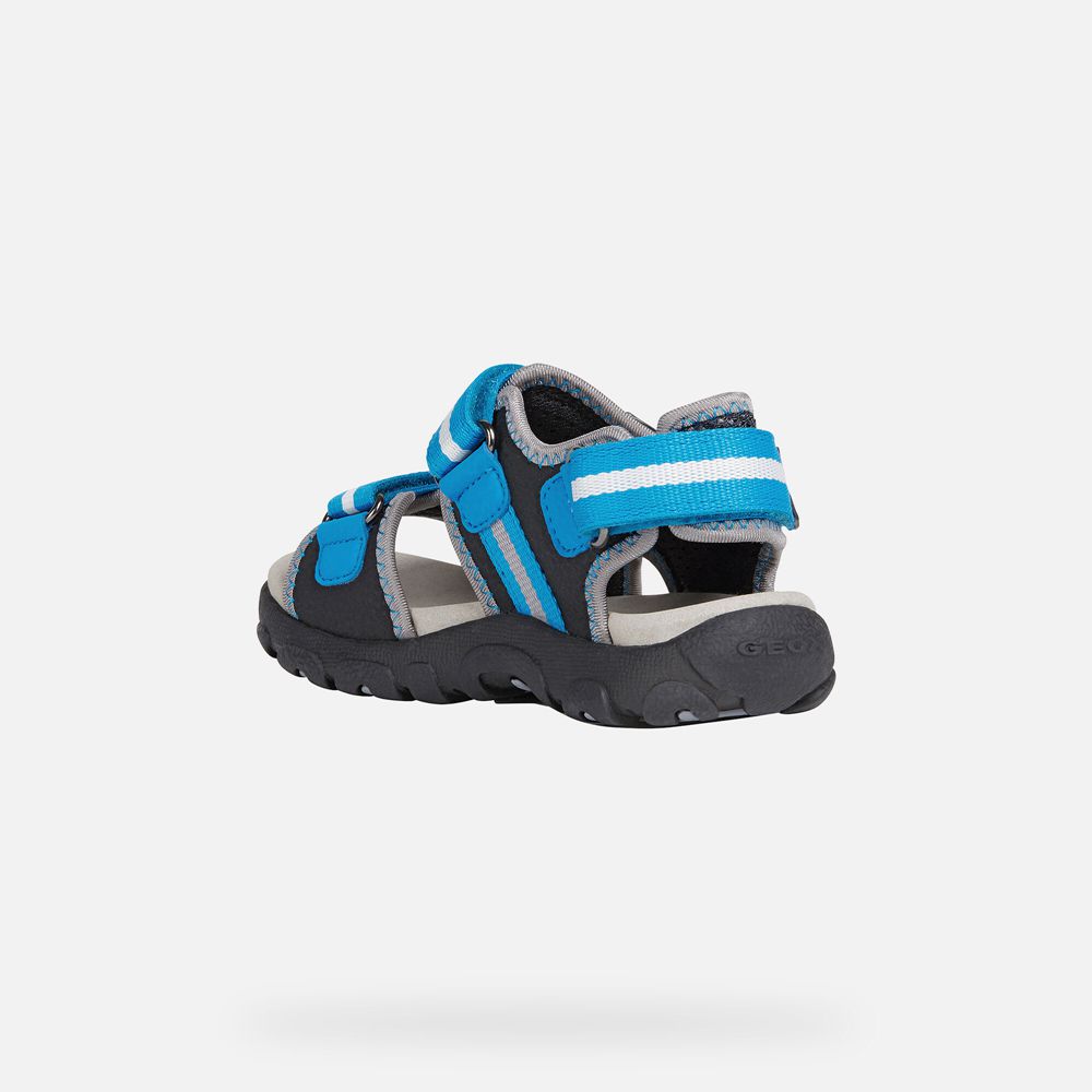 Sandales Geox Strada - Noir/Bleu - Garcon 284579-QUX